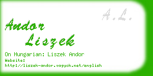 andor liszek business card